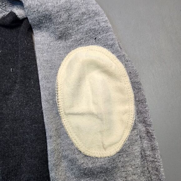 Poof Sweater Women's M Elbow Pads Two Tone Grey And Black Shoulder Buttons - Picture 3 of 8